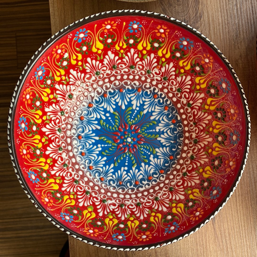 Bascuda XLarge Handmade Mexican Red Ceramic Serving Bowl 7.8-Inch