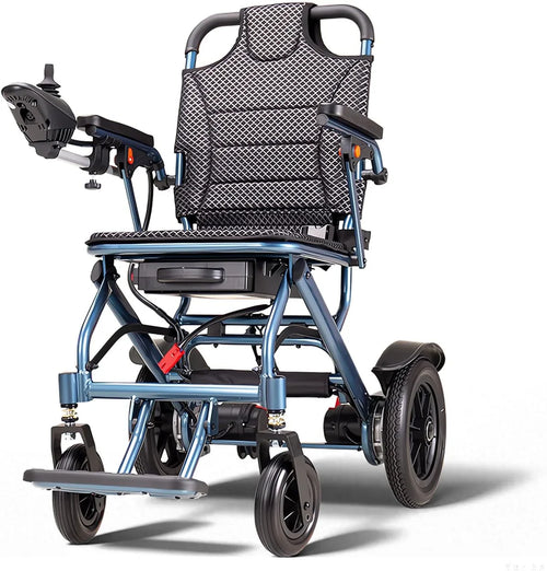 Lightweight Foldable Electric Wheelchair, 500W Motor, 20 km Range, 18 kg Portable Powerchair for Travel & Airplane Approved