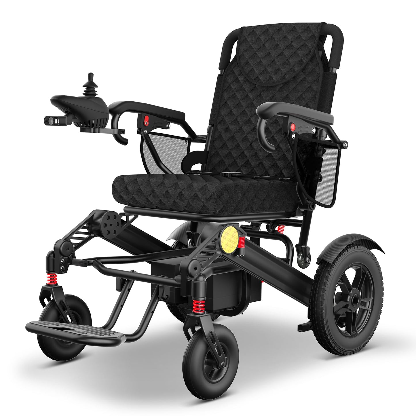 Electric Wheelchair – Lightweight Foldable - 38 lbs, Long Range with Removable Lithium Battery, All-Terrain Motorized, Airline Approved
