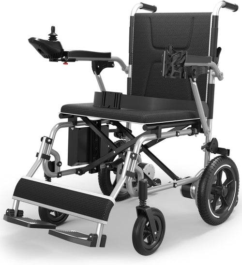 Electric Wheelchair – Lightweight Foldable - 38 lbs, Long Range with Removable Lithium Battery, All-Terrain Motorized, Airline Approved