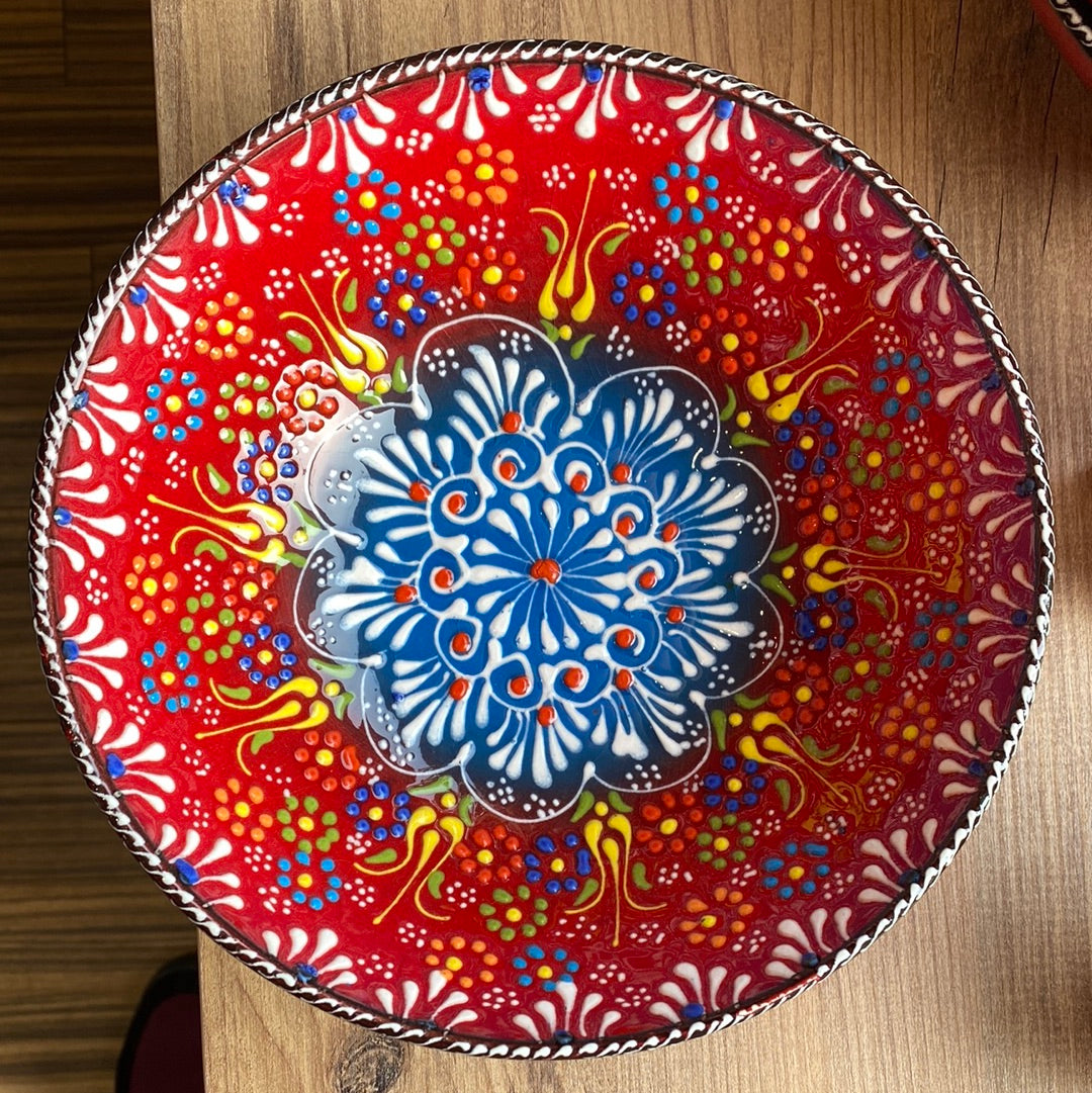 Bascuda XLarge Handmade Mexican Red Ceramic Serving Bowl 7.8-Inch